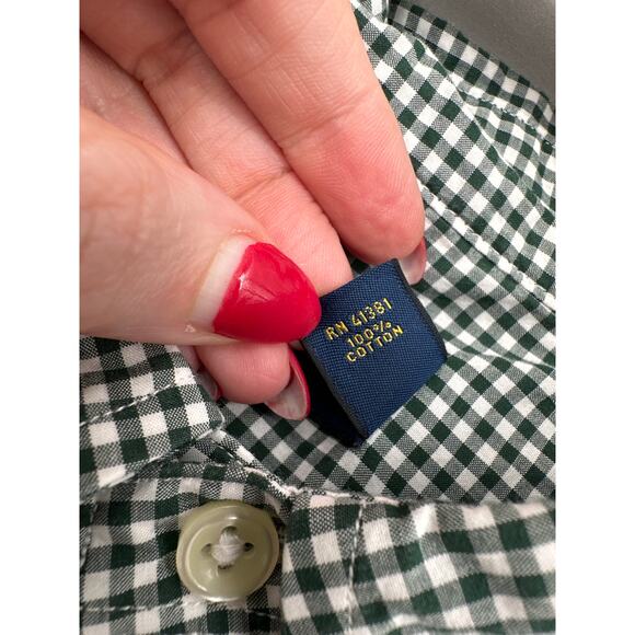 Vintage Ralph Lauren Shirt Mens XL Green Check Plaid Button Down Pony Cotton - Picture 5 of 9